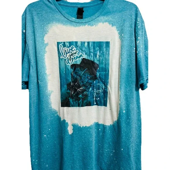 Freddy Krueger Nightmare on Elm Street Halloween "Live your Dream" Blue T Shirt - Picture 14 of 14